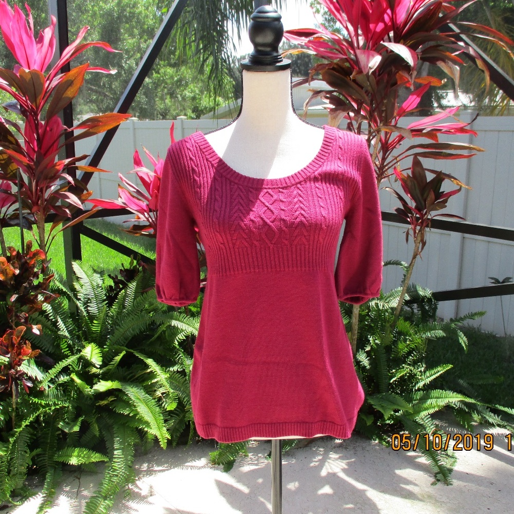 Apt 9 Raspberry Scooped Neck Knit Sweater